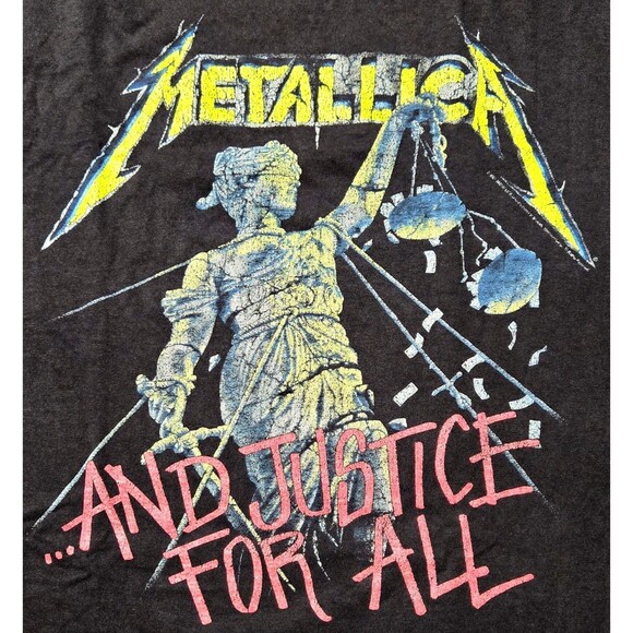 VTG Metallica Shirt And Justice For All Black XL 2000 Y2K Thrashed Distressed - Picture 2 of 14